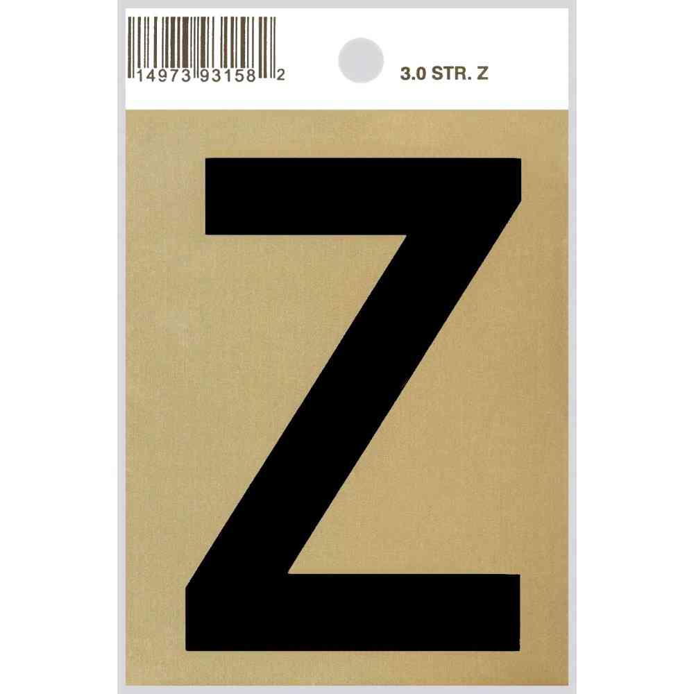 Main 1 - Straight Aluminum Letter, 3", Character: Z, Black/Gold - San Antonio Retail