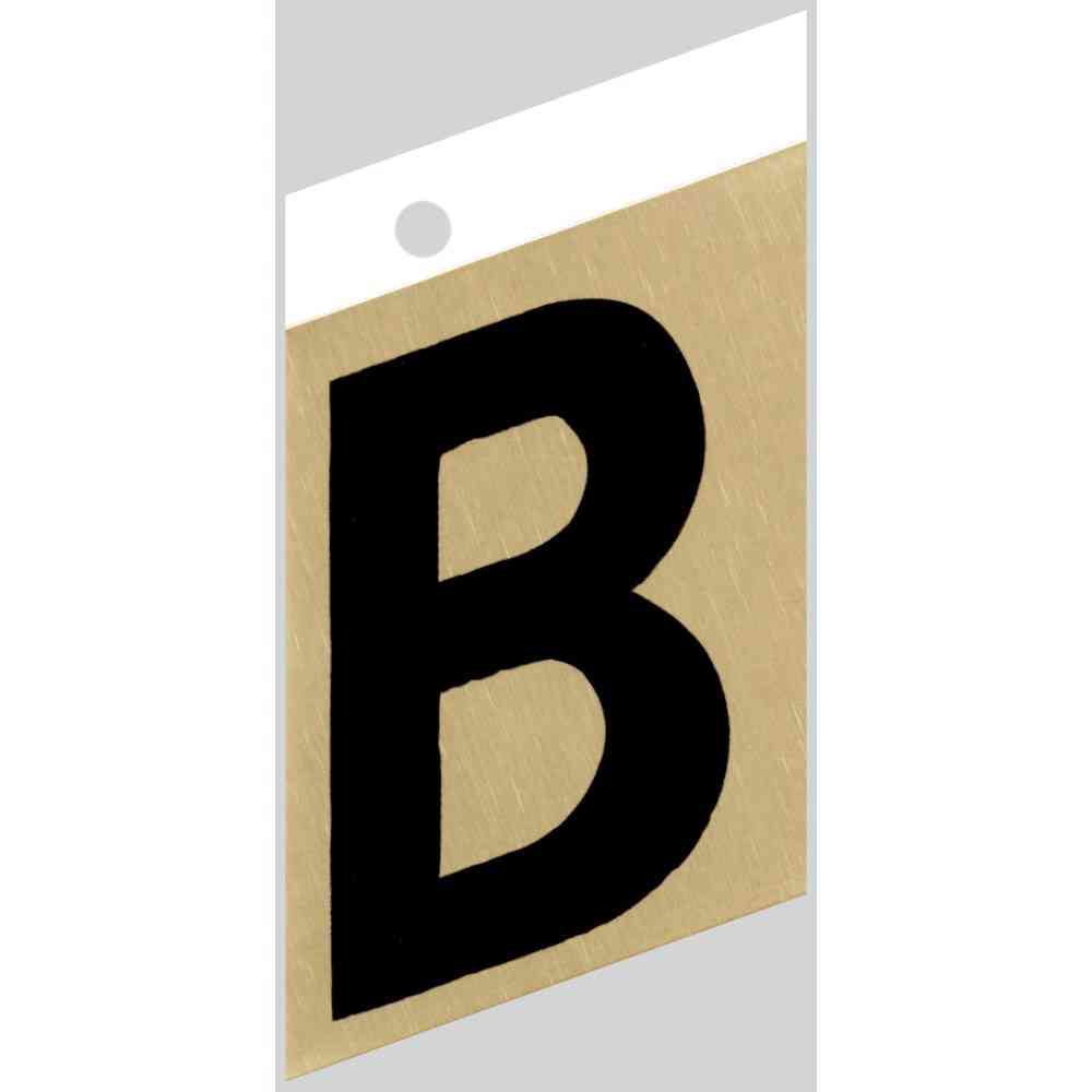 Main 1 - Slanted Aluminum Letter, 3", Character: B, Black/Gold - San Antonio Retail