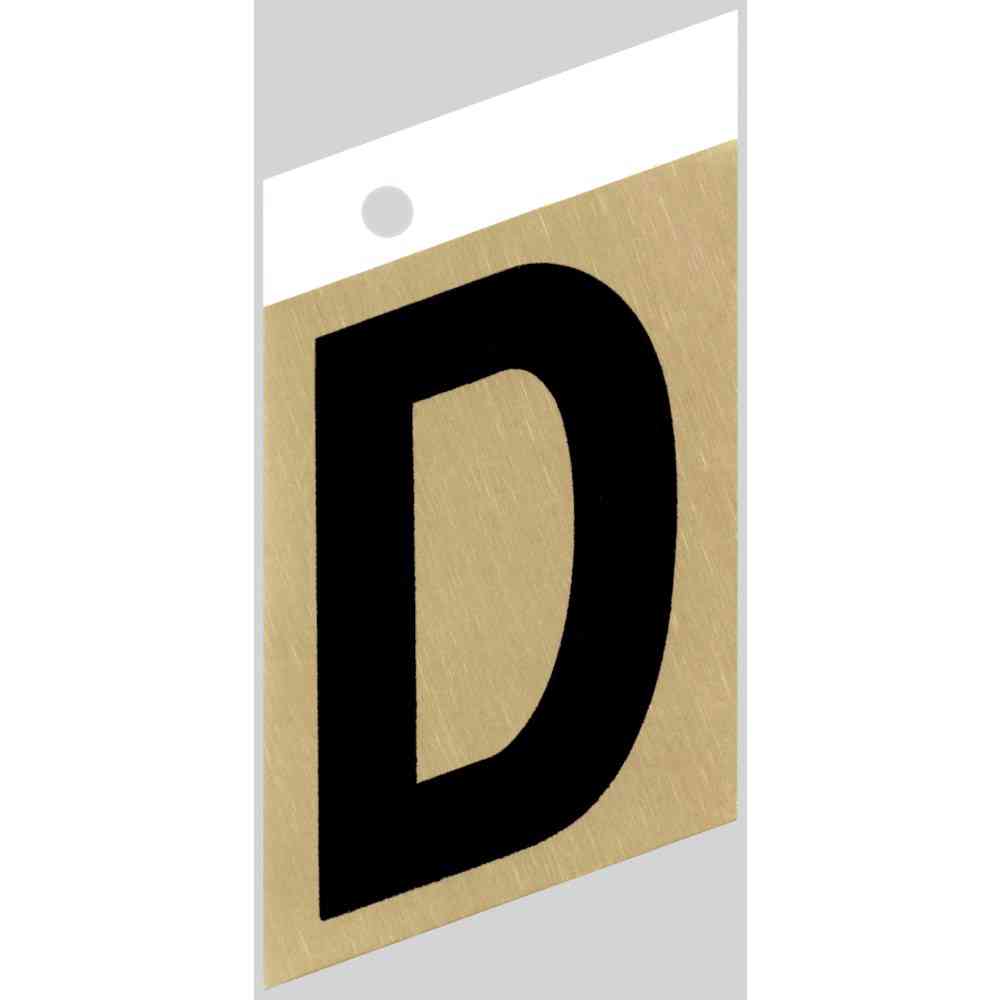 Main 1 - Slanted Aluminum Letter, 3", Character: D, Black/Gold - San Antonio Retail