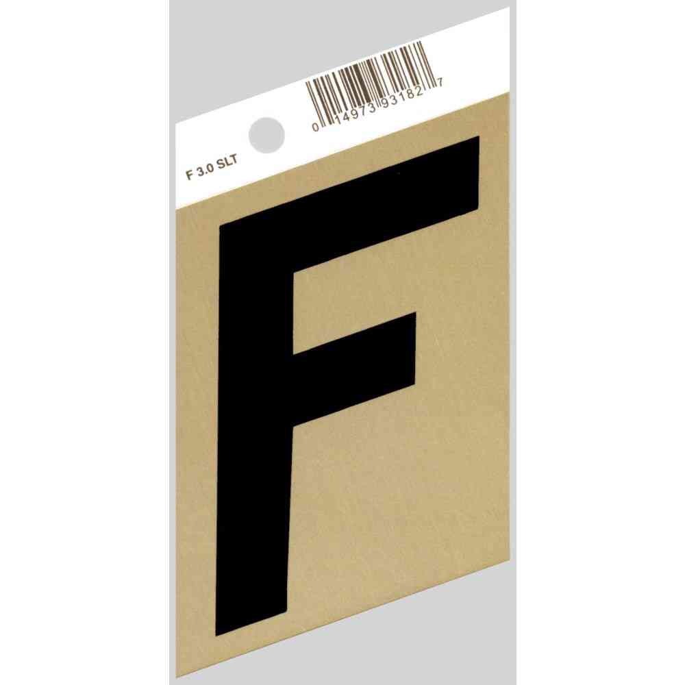 Main 1 - Slanted Aluminum Letter, 3", Character: F, Black/Gold - San Antonio Retail
