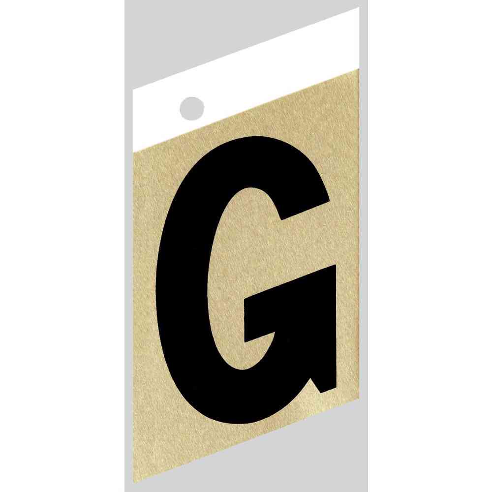 Main 1 - Slanted Aluminum Letter, 3", Character: G, Black/Gold - San Antonio Retail