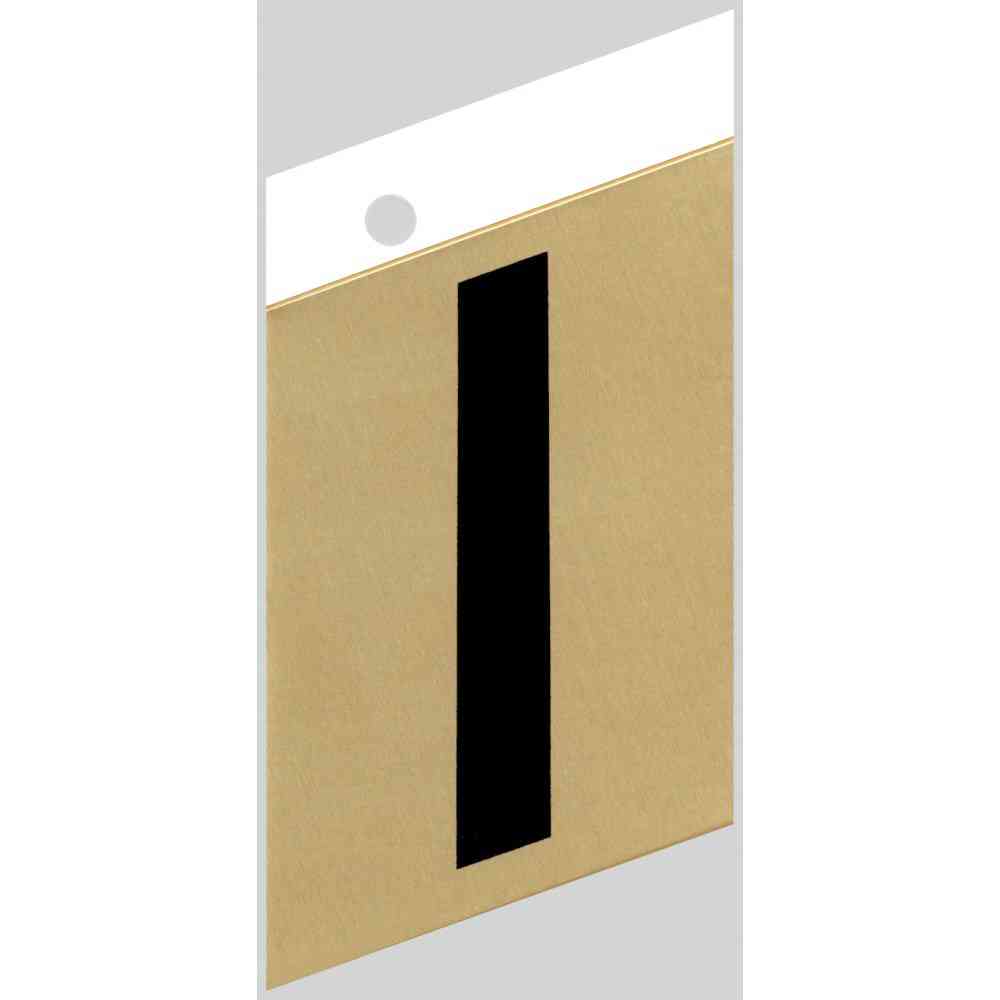 Main 1 - Slanted Aluminum Letter, 3", Character: I, Black/Gold - San Antonio Retail