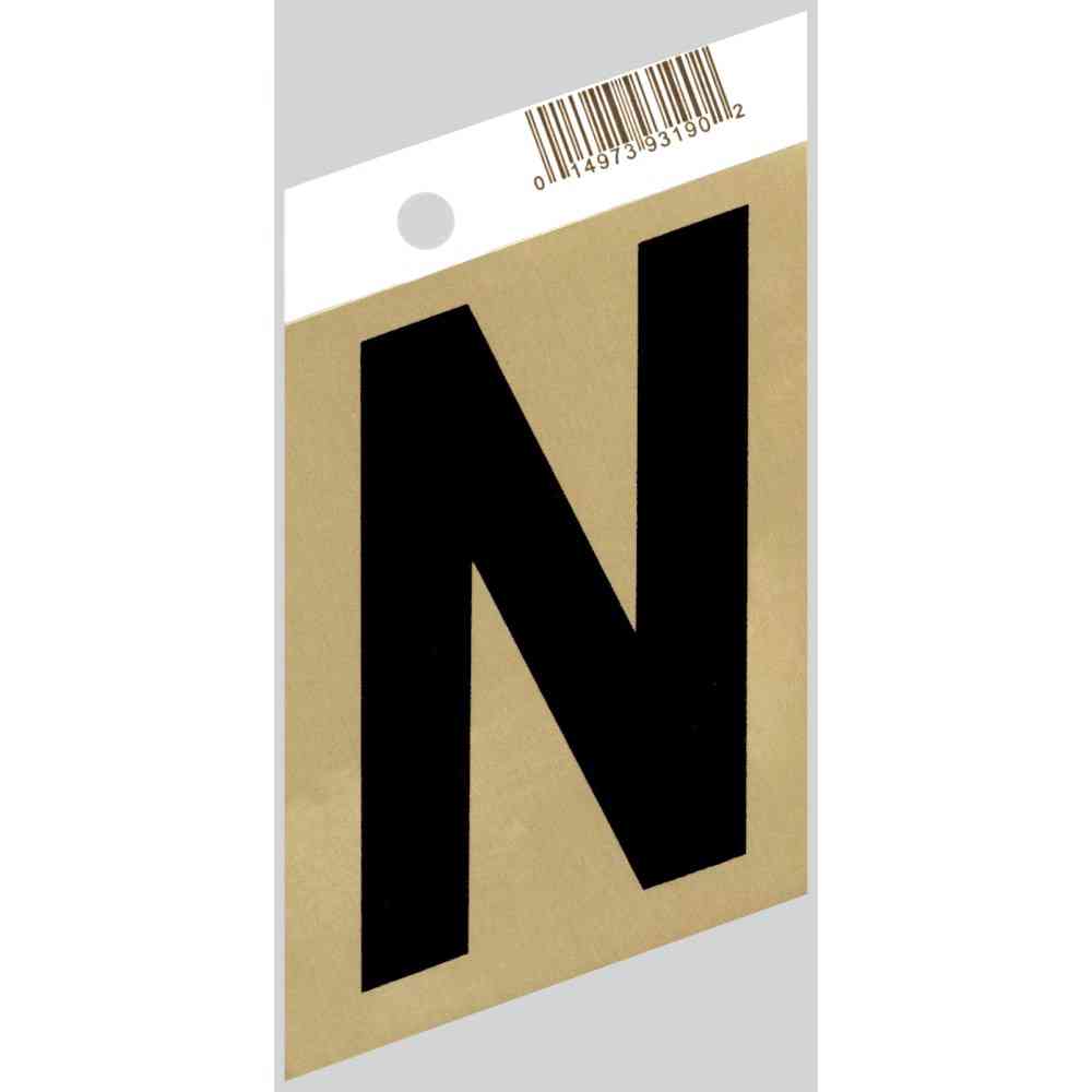 Main 1 - Slanted Aluminum Letter, 3", Character: N, Black/Gold - San Antonio Retail