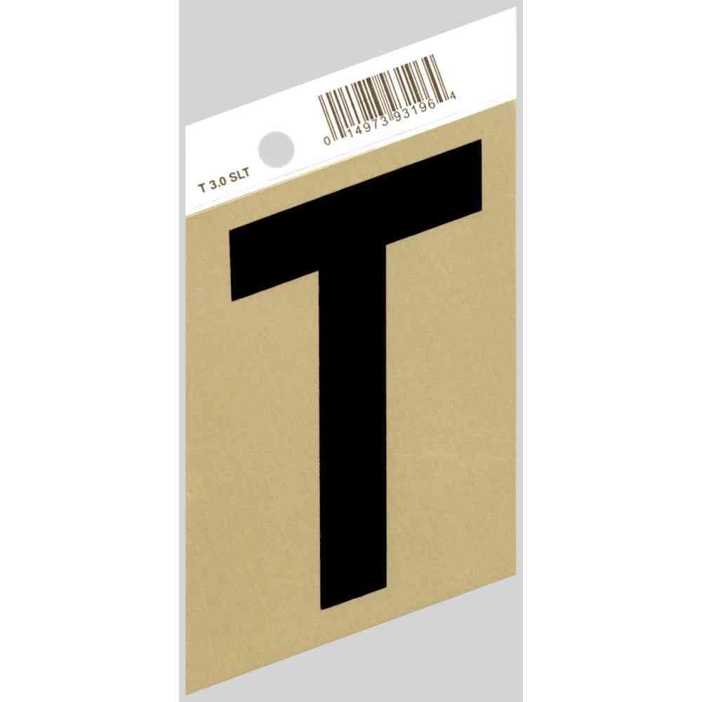 Main 1 - Slanted Aluminum Letter, 3", Character: T, Black/Gold - San Antonio Retail