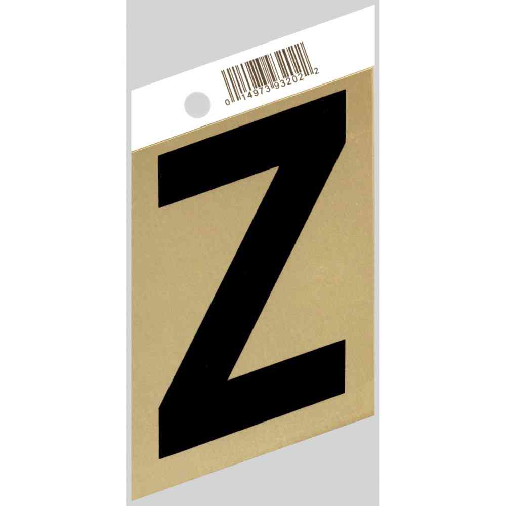 Main 1 - Slanted Aluminum Letter, 3", Character: Z, Black/Gold - San Antonio Retail