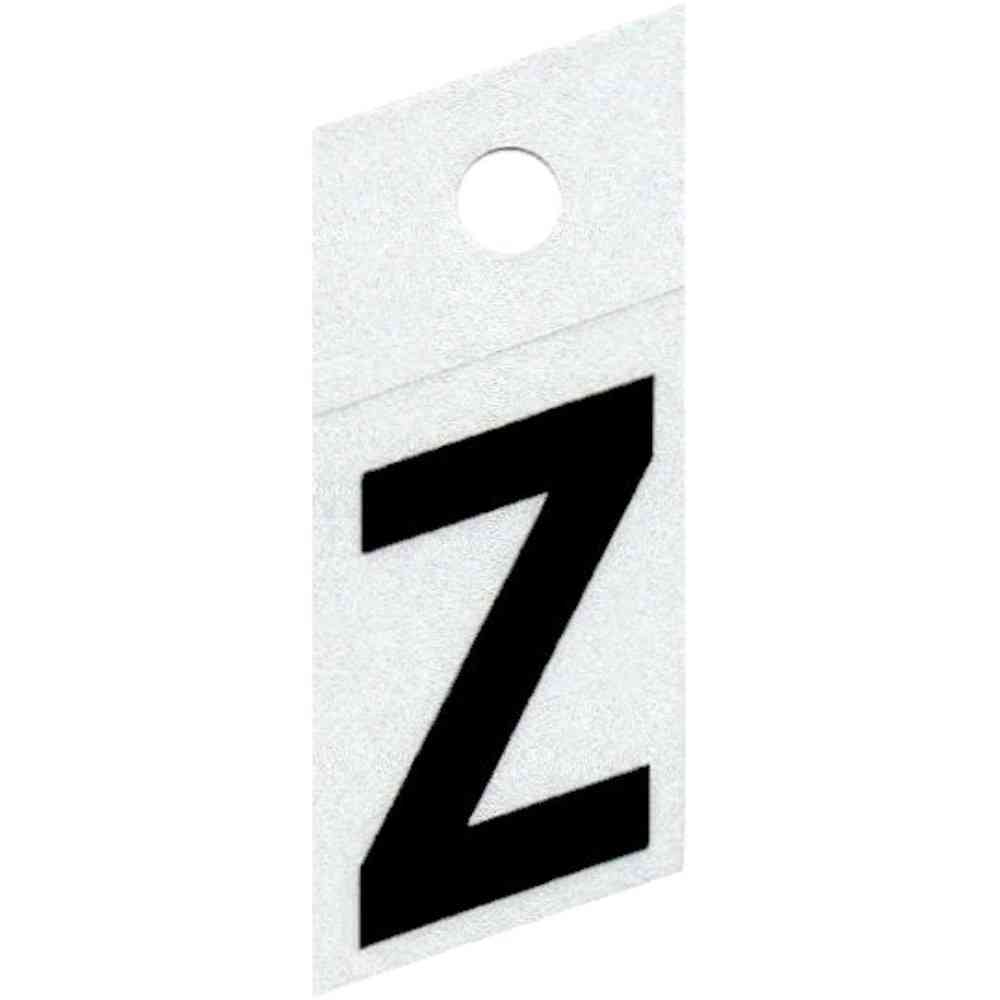 Main 1 - Slanted Reflective Letter, 1", Character: Z, Black - San Antonio Retail