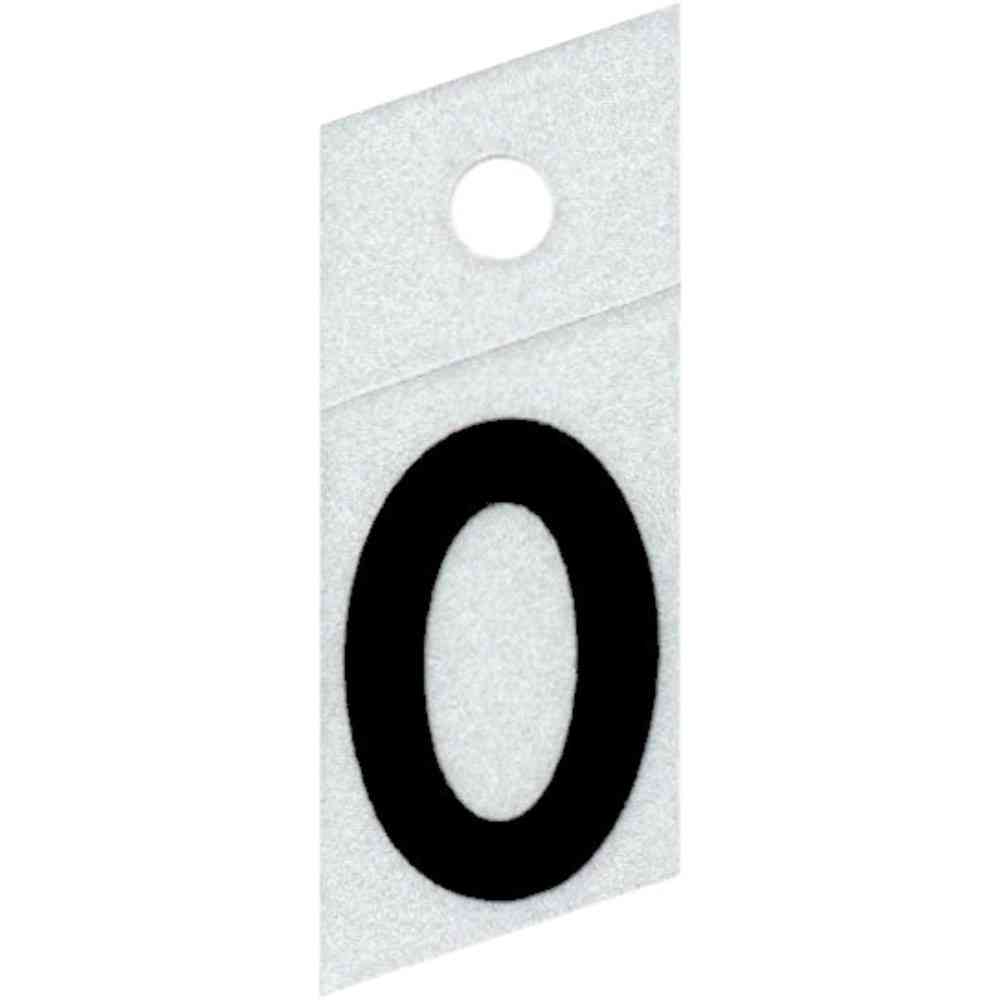 Main 1 - Slanted Reflective Number, 1", Character: 0, Black - San Antonio Retail