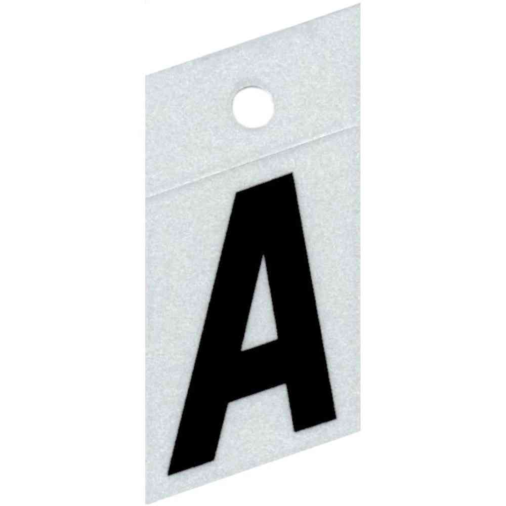 Main 1 - Slanted Reflective Letter, 1-1/2", Character: A, Black - San Antonio Retail