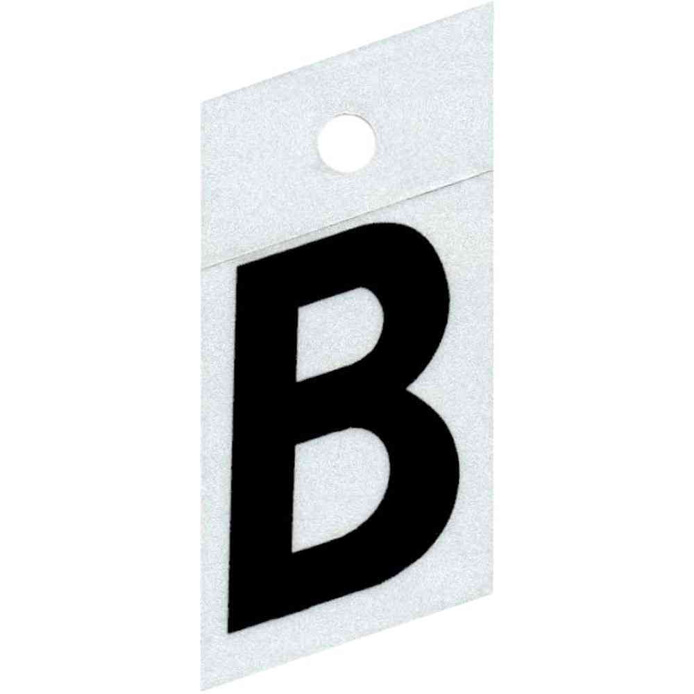 Main 1 - Slanted Reflective Letter, 1-1/2", Character: B, Black - San Antonio Retail