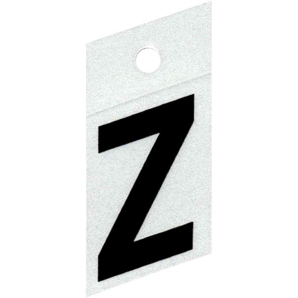 Main 1 - Slanted Reflective Letter, 1-1/2", Character: Z, Black - San Antonio Retail