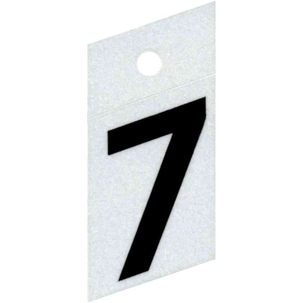 Main 1 - Slanted Reflective Number, 1-1/2", Character: 7, Black - San Antonio Retail