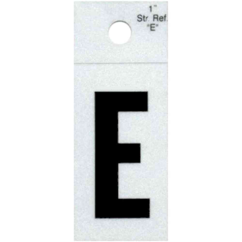 Main 1 - Straight Reflective Letter, 1", Character: E, Black - San Antonio Retail