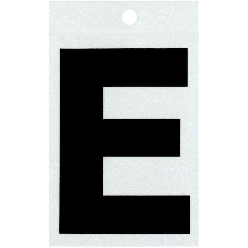 Main 1 - Straight Wide Reflective Letter, 3", Character: E, Black - San Antonio Retail