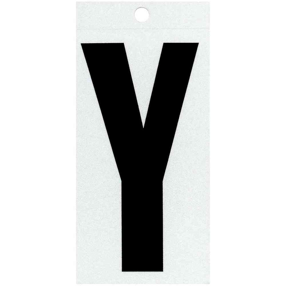 Main 1 - Straight Reflective Letter, 4", Character: Y, Black - San Antonio Retail