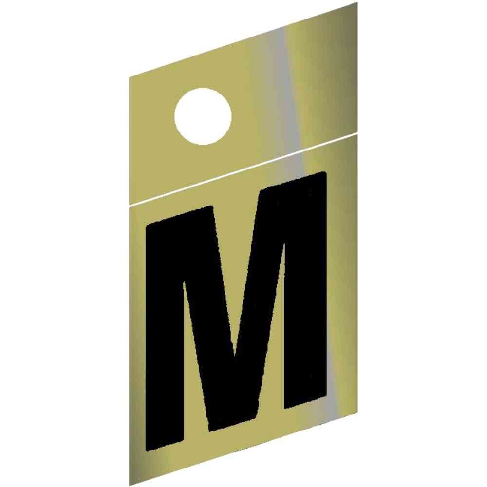 Main 1 - Slanted Mylar Letter, 1-1/4", Character: M, Gold - San Antonio Retail