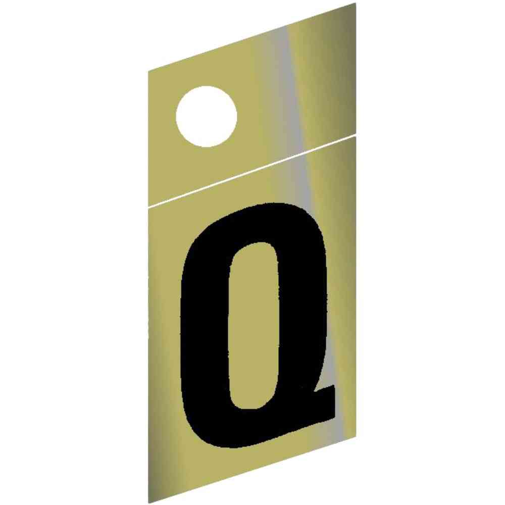 Main 1 - Slanted Mylar Letter, 1-1/4", Character: Q, Gold - San Antonio Retail