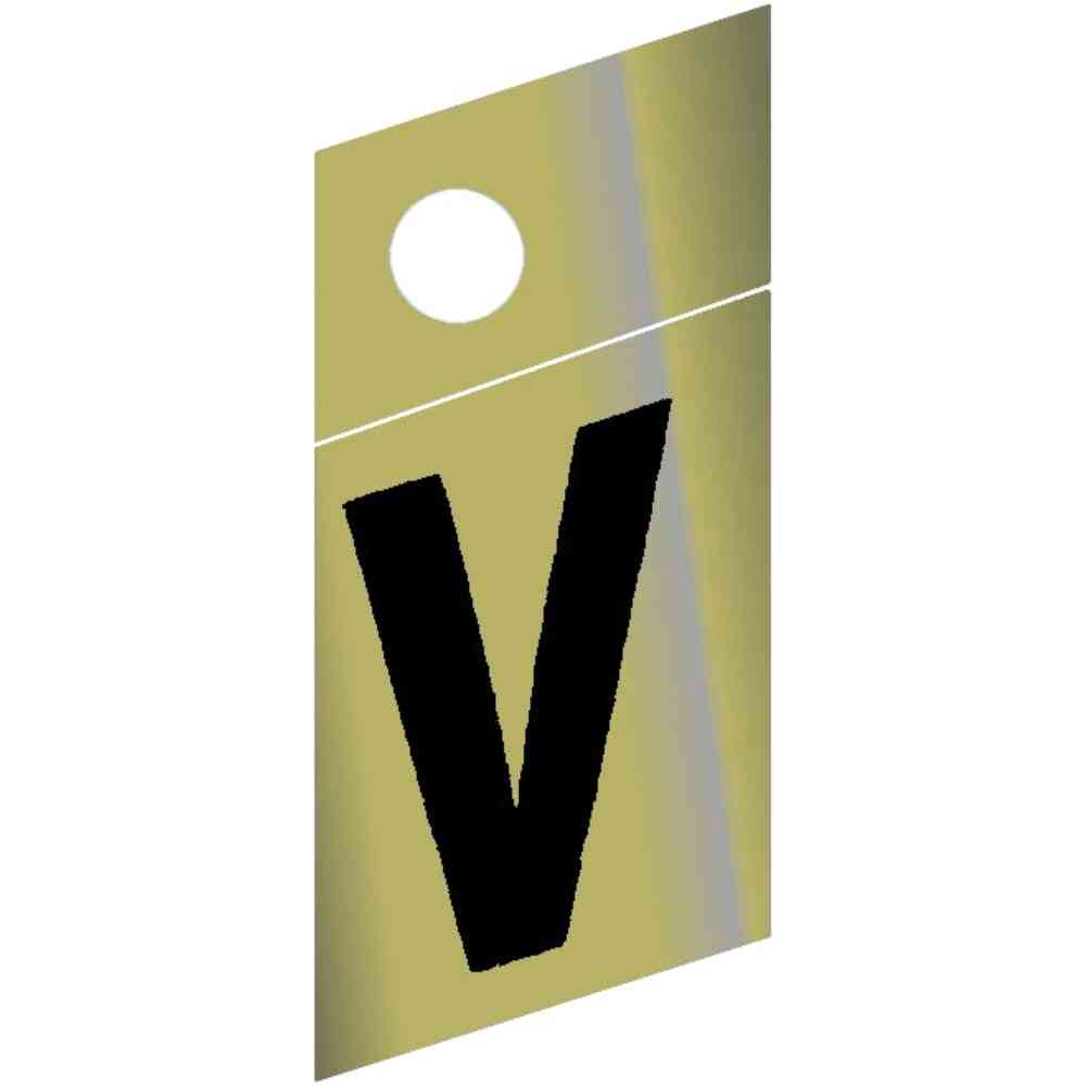 Main 1 - Slanted Mylar Letter, 1-1/4", Character: V, Gold - San Antonio Retail