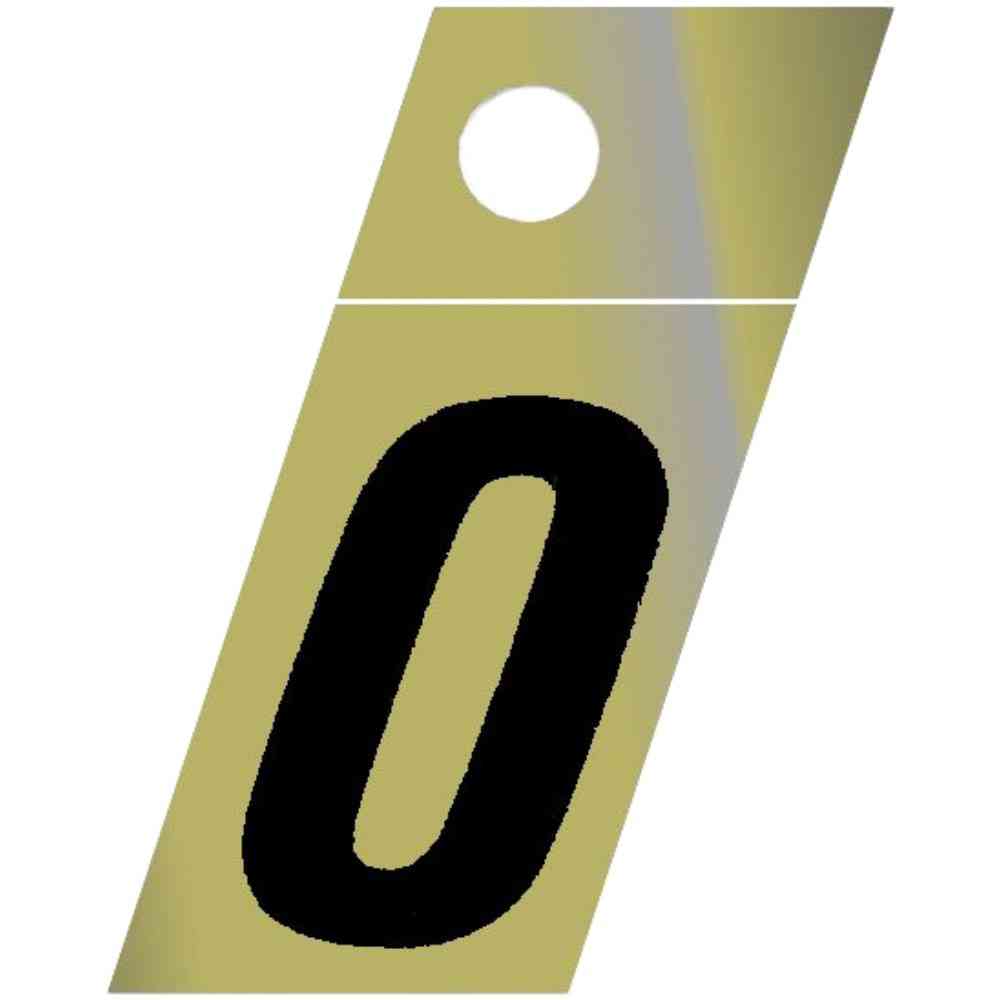 Main 1 - Slanted Mylar Number, 1-1/4", Character: 0, Gold - San Antonio Retail