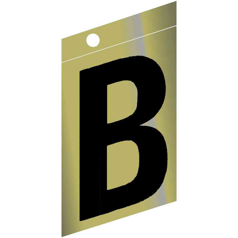 Main 1 - Slanted Mylar Letter, 3", Character: B, Gold - San Antonio Retail