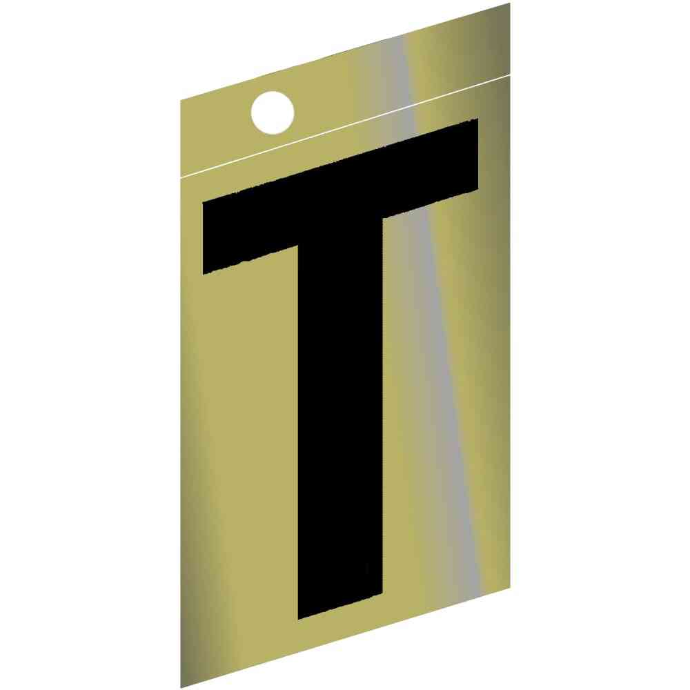 Main 1 - Slanted Mylar Letter, 3", Character: T, Gold - San Antonio Retail