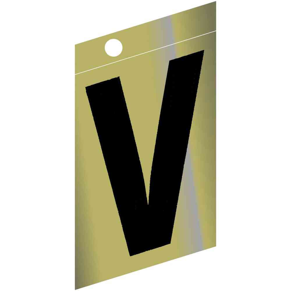 Main 1 - Slanted Mylar Letter, 3", Character: V, Gold - San Antonio Retail
