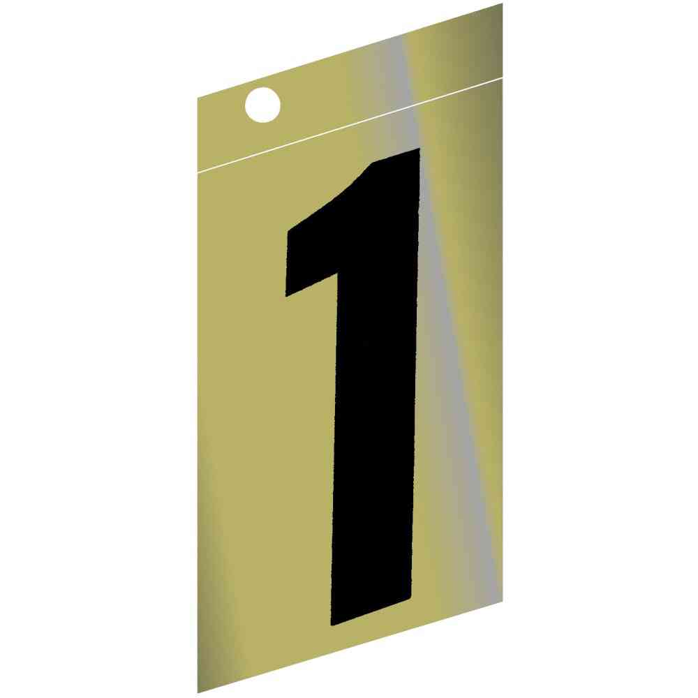 Main 1 - Slanted Mylar Number, 3", Character: 1, Gold - San Antonio Retail