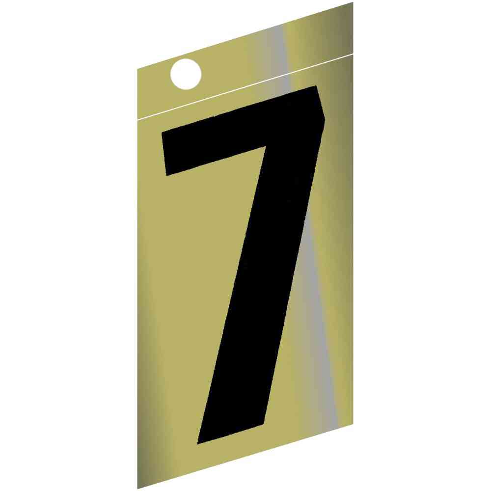 Main 1 - Slanted Mylar Number, 3", Character: 7, Gold - San Antonio Retail