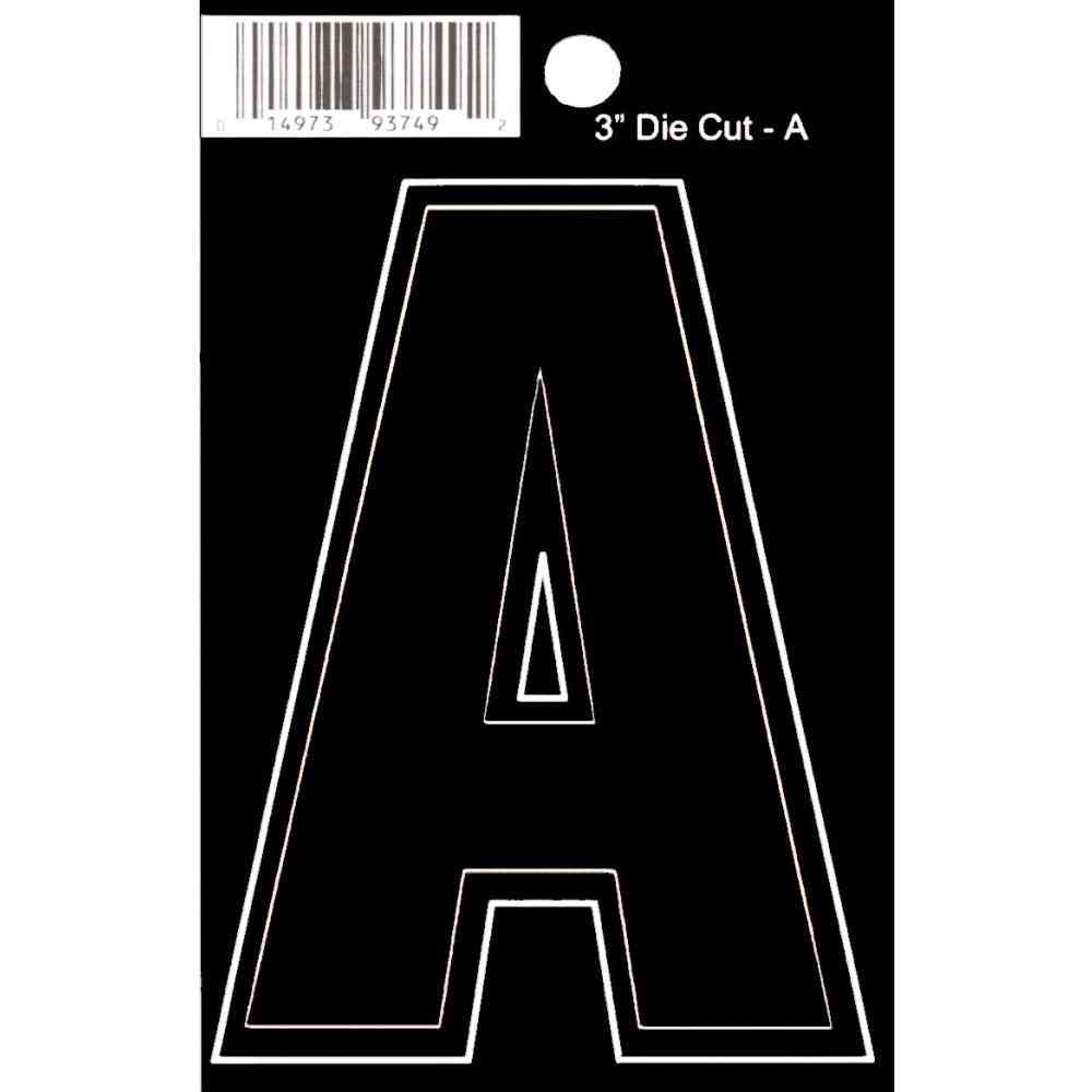 Main 1 - Straight Die Cut Letter, 3", Character: A, Black - San Antonio Retail