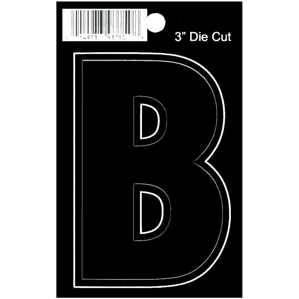 Main 1 - Straight Die Cut Letter, 3", Character: B, Black - San Antonio Retail