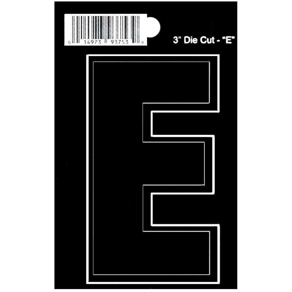 Main 1 - Straight Die Cut Letter, 3", Character: E, Black - San Antonio Retail