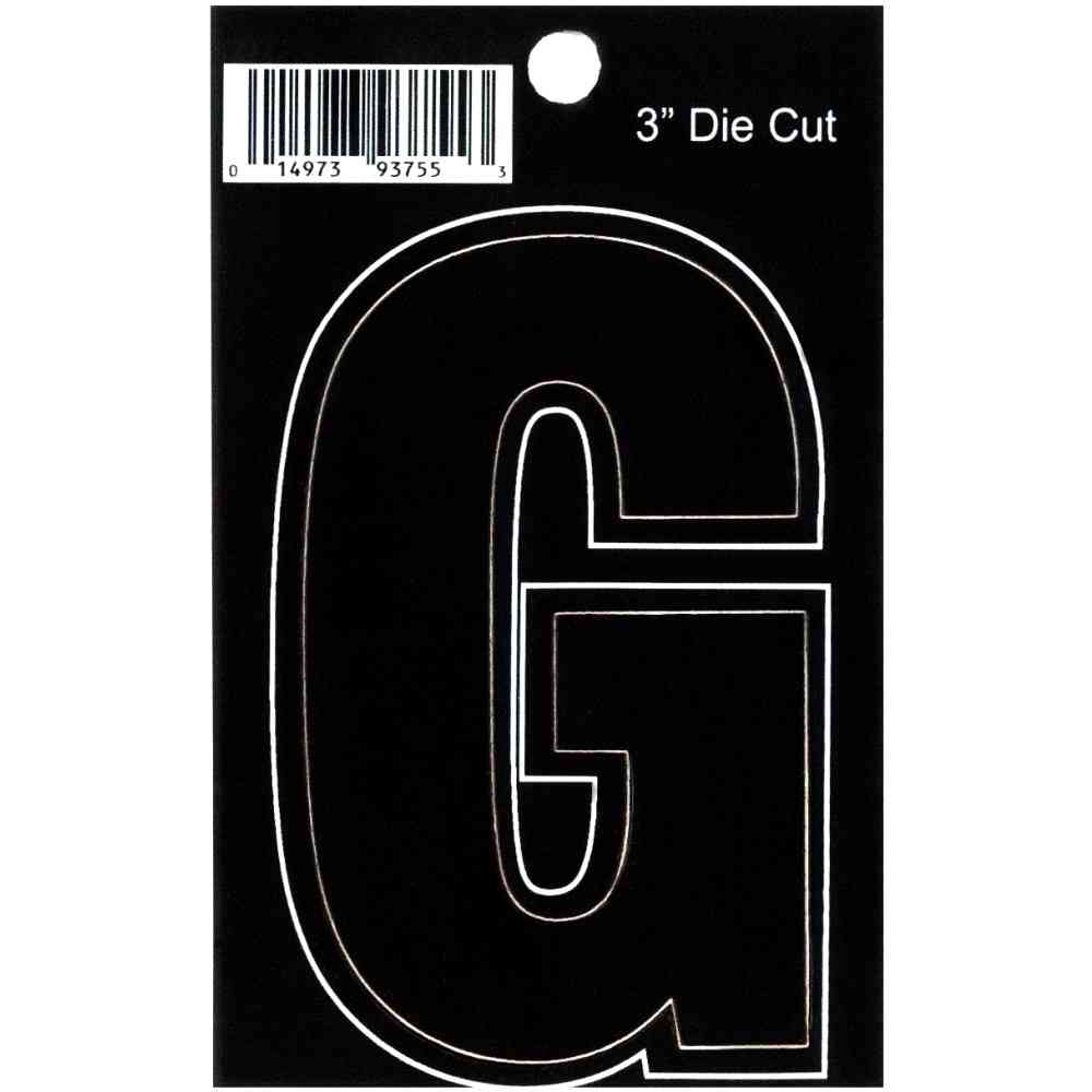 Main 1 - Straight Die Cut Letter, 3", Character: G, Black - San Antonio Retail