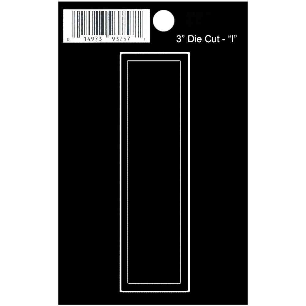 Main 1 - Straight Die Cut Letter, 3", Character: I, Black - San Antonio Retail