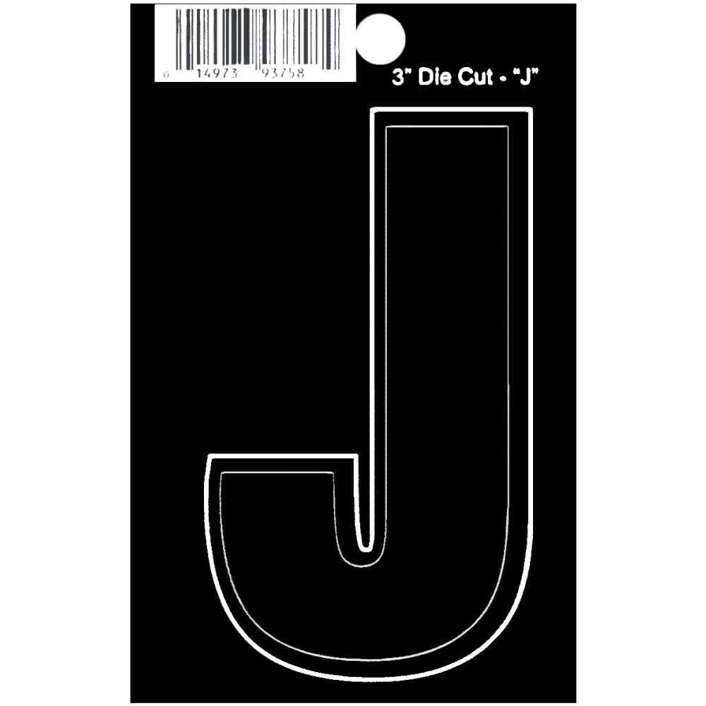 Main 1 - Straight Die Cut Letter, 3", Character: J, Black - San Antonio Retail