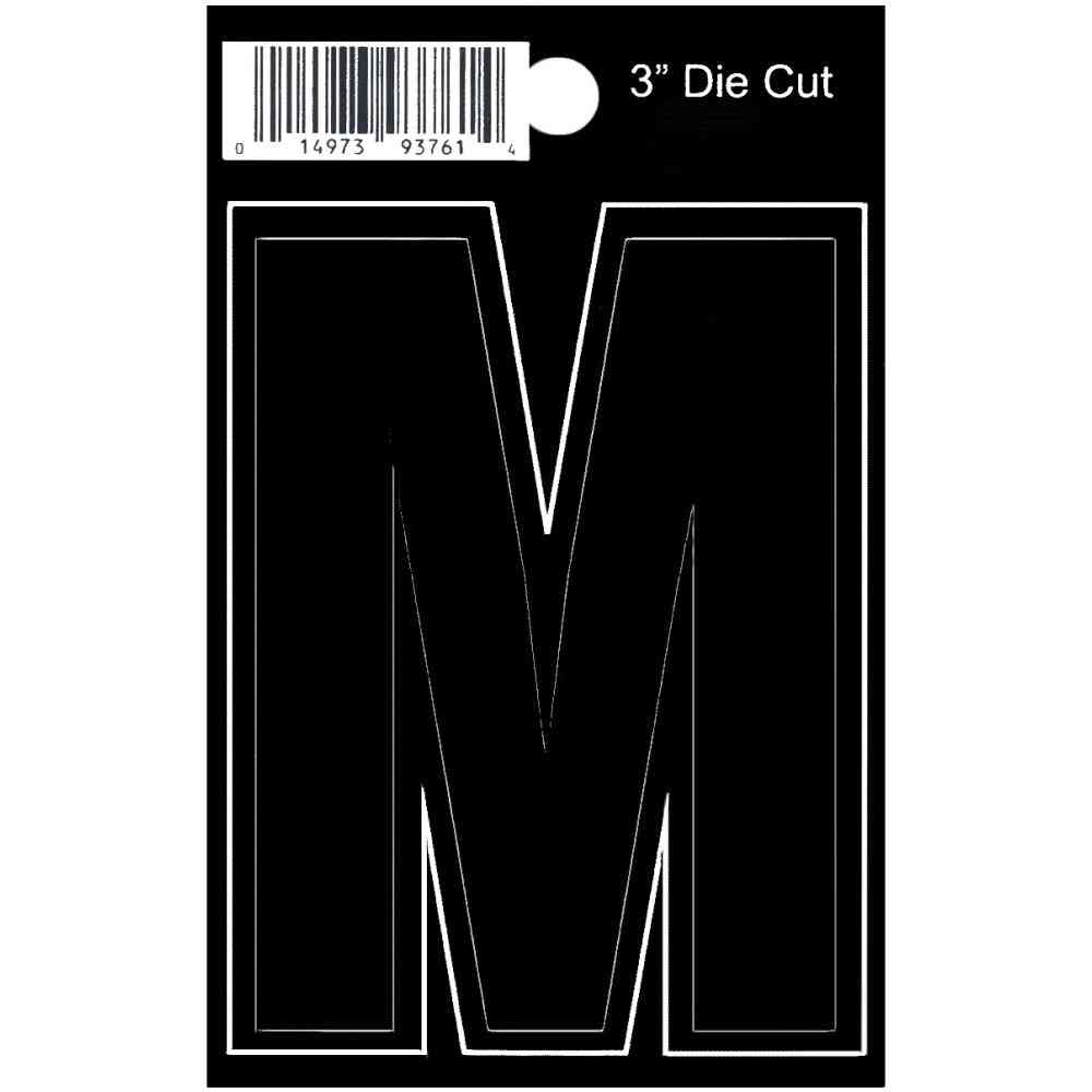 Main 1 - Straight Die Cut Letter, 3", Character: M, Black - San Antonio Retail