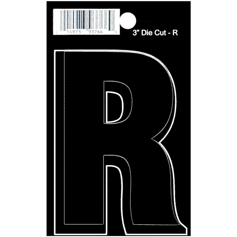 Main 1 - Straight Die Cut Letter, 3", Character: R, Black - San Antonio Retail