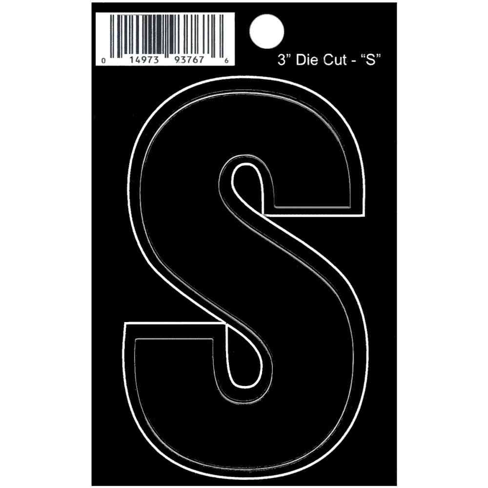Main 1 - Straight Die Cut Letter, 3", Character: S, Black - San Antonio Retail