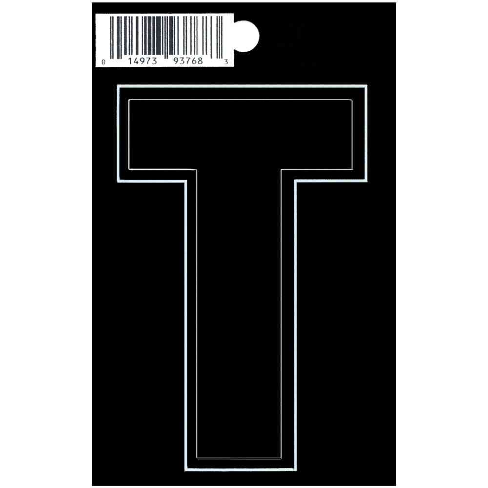 Main 1 - Straight Die Cut Letter, 3", Character: T, Black - San Antonio Retail