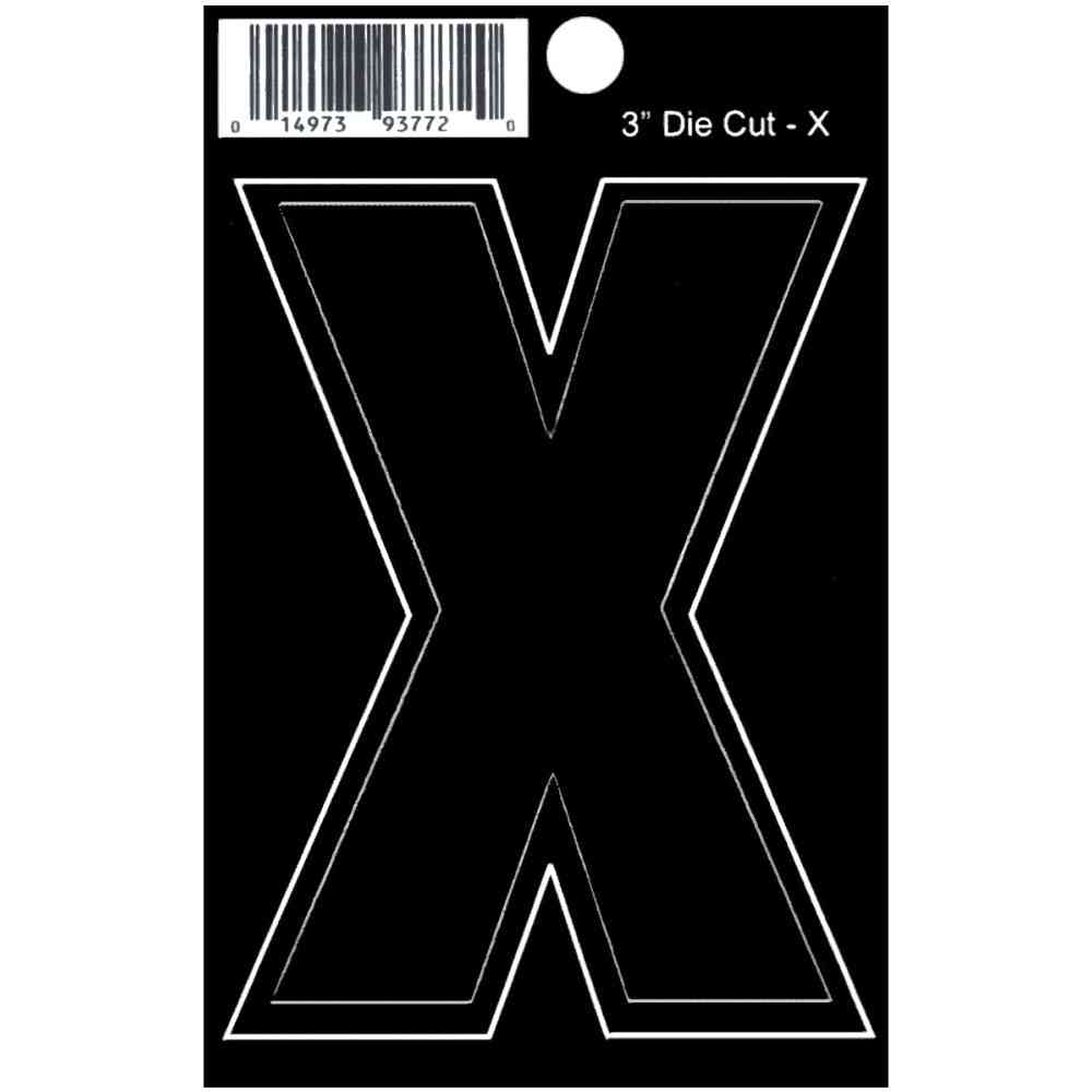 Main 1 - Straight Die Cut Letter, 3", Character: X, Black - San Antonio Retail