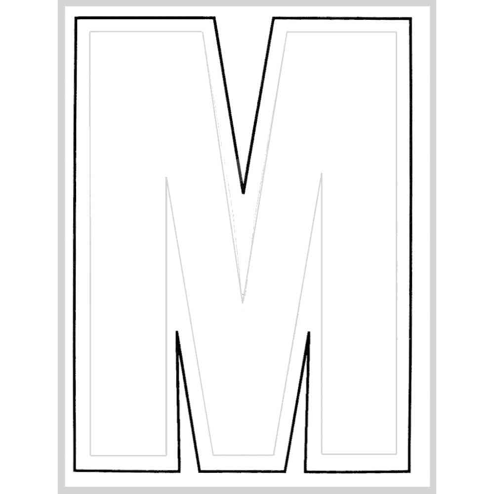 Main 1 - Straight Die Cut Letter, 3", Character: M, White - San Antonio Retail