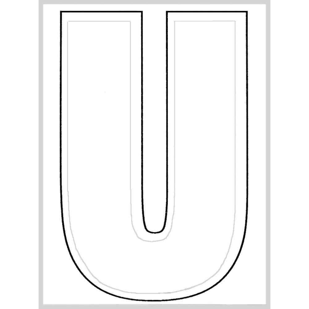 Main 1 - Straight Die Cut Letter, 3", Character: U, White - San Antonio Retail