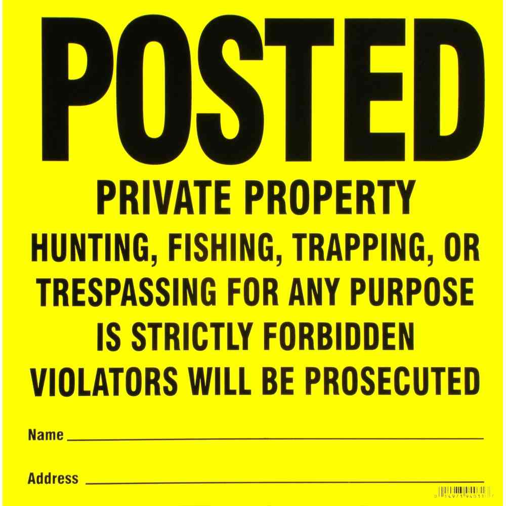 Main 1 - Sign, Posted Private Property, 11x11, Yellow & Black, Styrene - San Antonio Retail