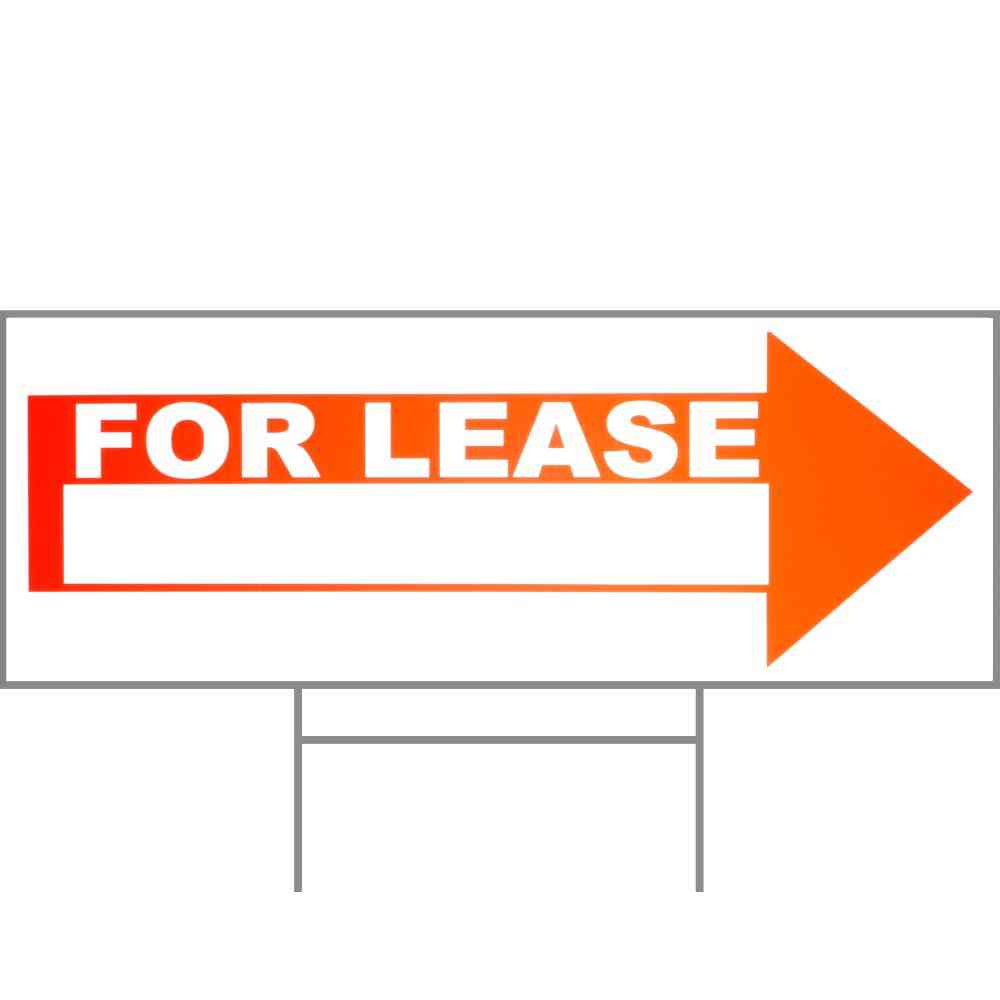 Main 1 - Sign, For Lease Arrow, 9x24, Red & White, Plastic - San Antonio Retail