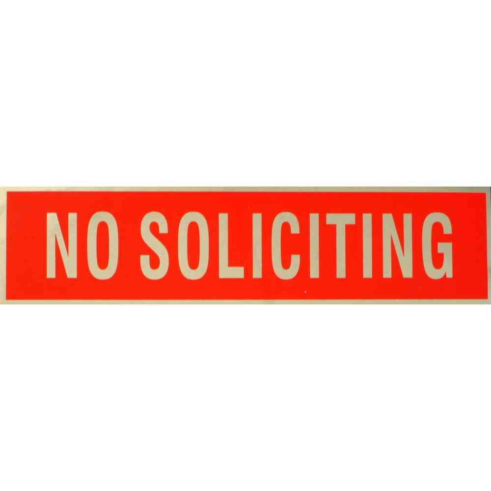 Main 1 - Sign, No Solicitors, 2x8, Mylar, Peel & Stick - San Antonio Retail