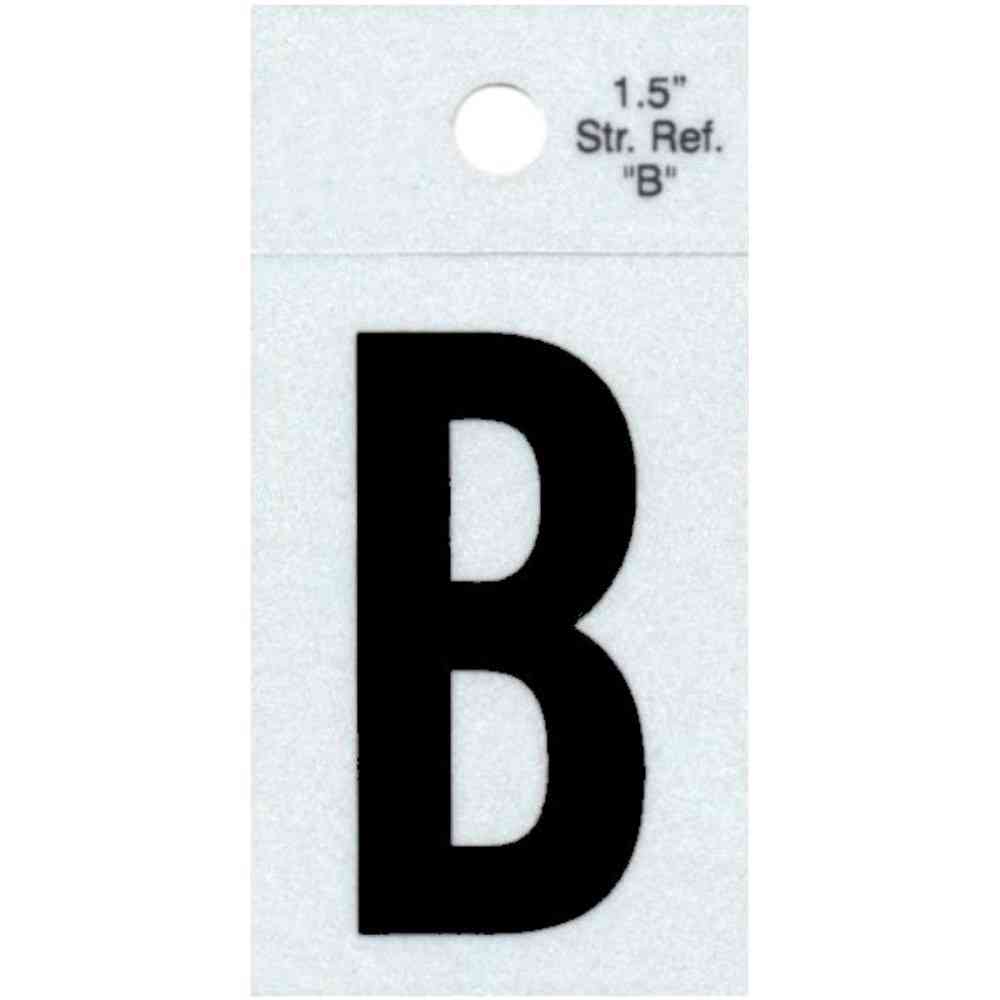 Main 1 - Straight Reflective Letter, 1-1/2", Character: B, Black - San Antonio Retail