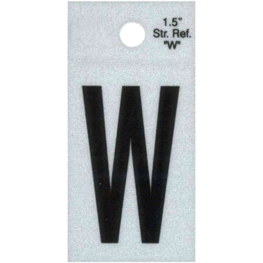 Main 1 - Straight Reflective Letter, 1-1/2", Character: W, Black - San Antonio Retail