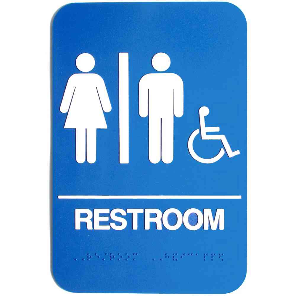 Main 1 - Sign, Men/Women/Wheelchair, Blue ADA - San Antonio Retail