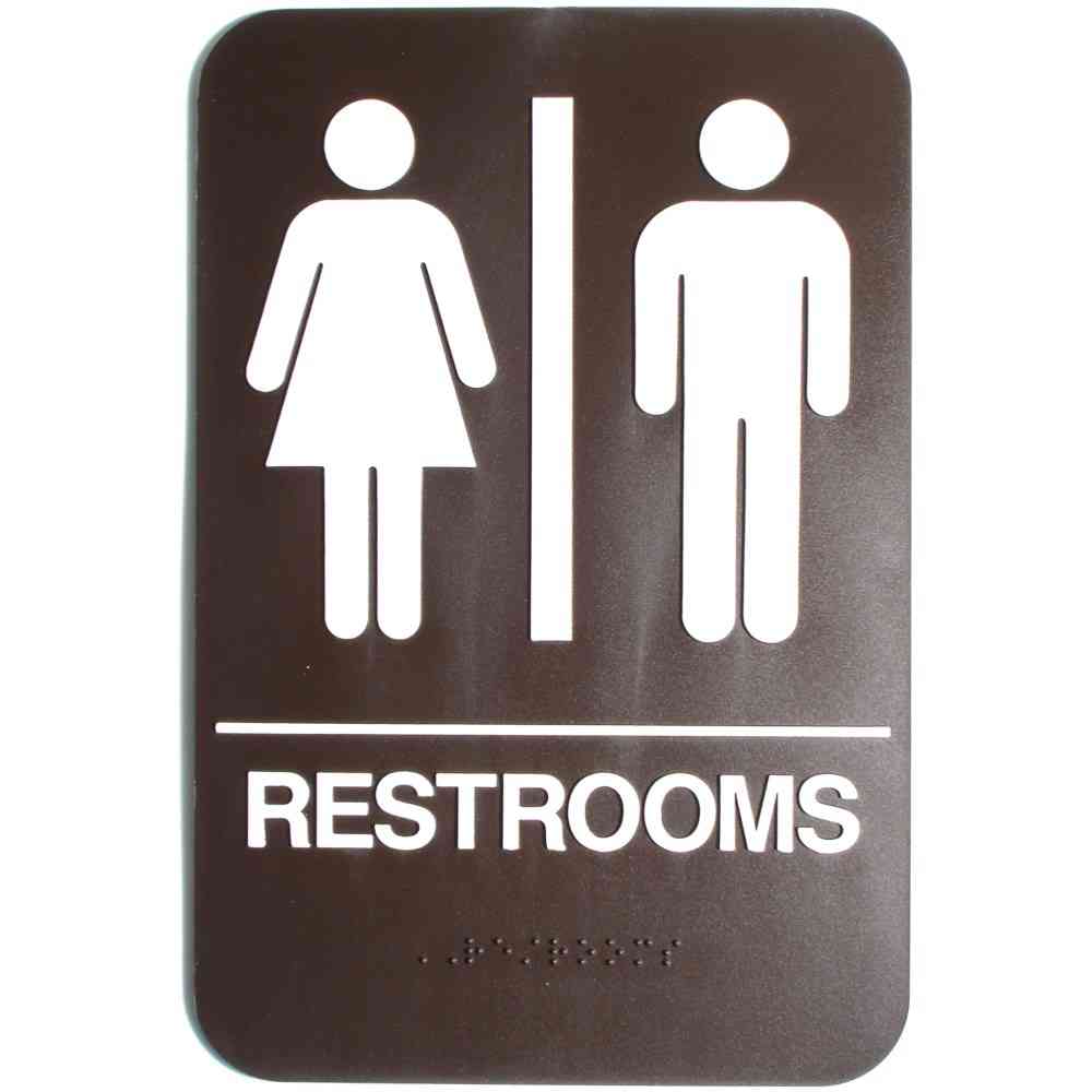 Main 1 - Sign, Restrooms Men/Women, Brown ADA - San Antonio Retail