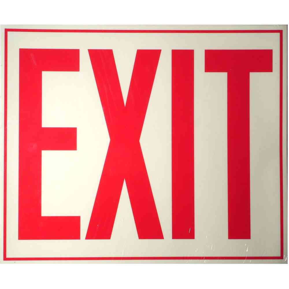 Main 1 - Sign, Exit, 10x12, Red/White, Glow-in-the-Dark, Vinyl - San Antonio Retail