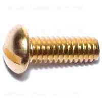 Main 1 - Slotted Round Machine Screw 1/4"-20X3/4" Brass - San Antonio Retail