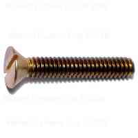 Main 1 - Slotted Flat Machine Screw 1/4"-20X1-1/2" Brass - San Antonio Retail